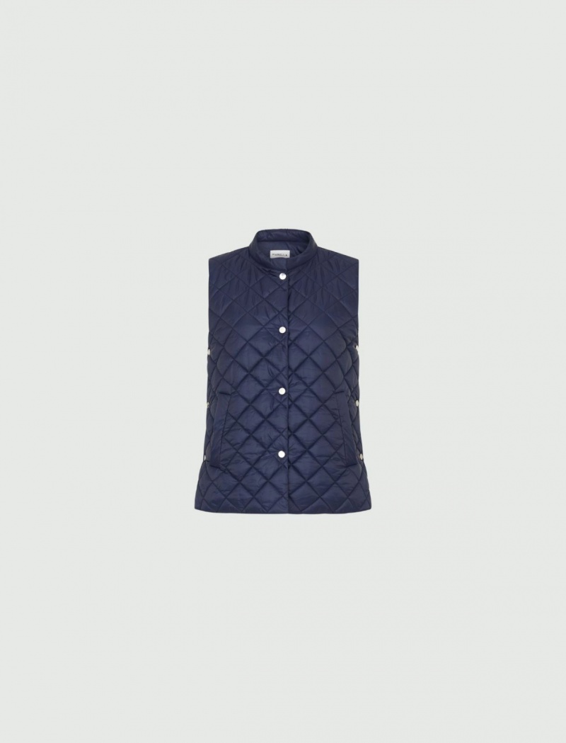 Gilet Damskie Marella Watowany Niebieskie | Polska 217853-NTS