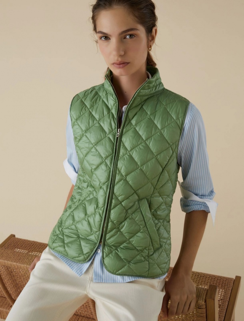 Gilet Damskie Marella Watowany Zielone | Polska 564021-AME