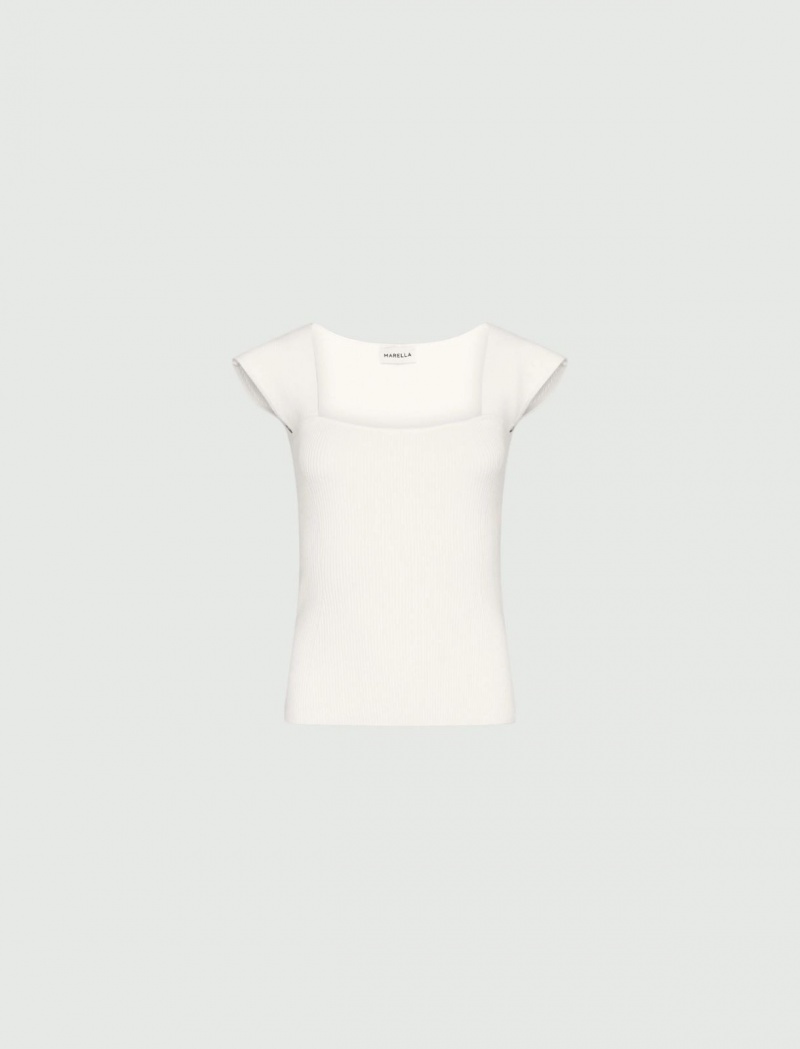 Gorset Damskie Marella Knit Białe | Polska 436271-XLS