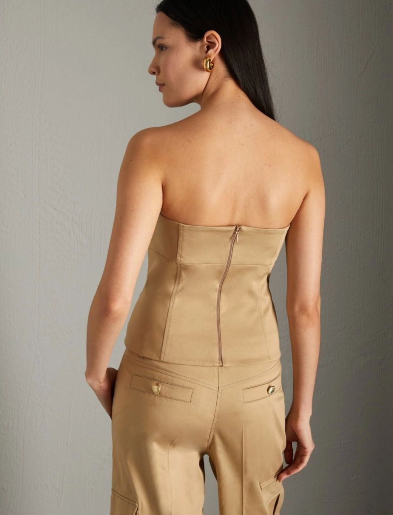 Gorset Damskie Marella Sweetheart-Neck Brązowe | Polska 279856-ZPG