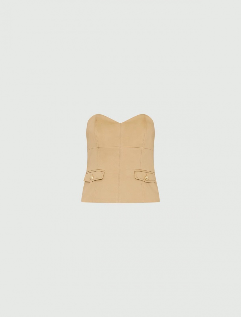 Gorset Damskie Marella Sweetheart-Neck Brązowe | Polska 279856-ZPG
