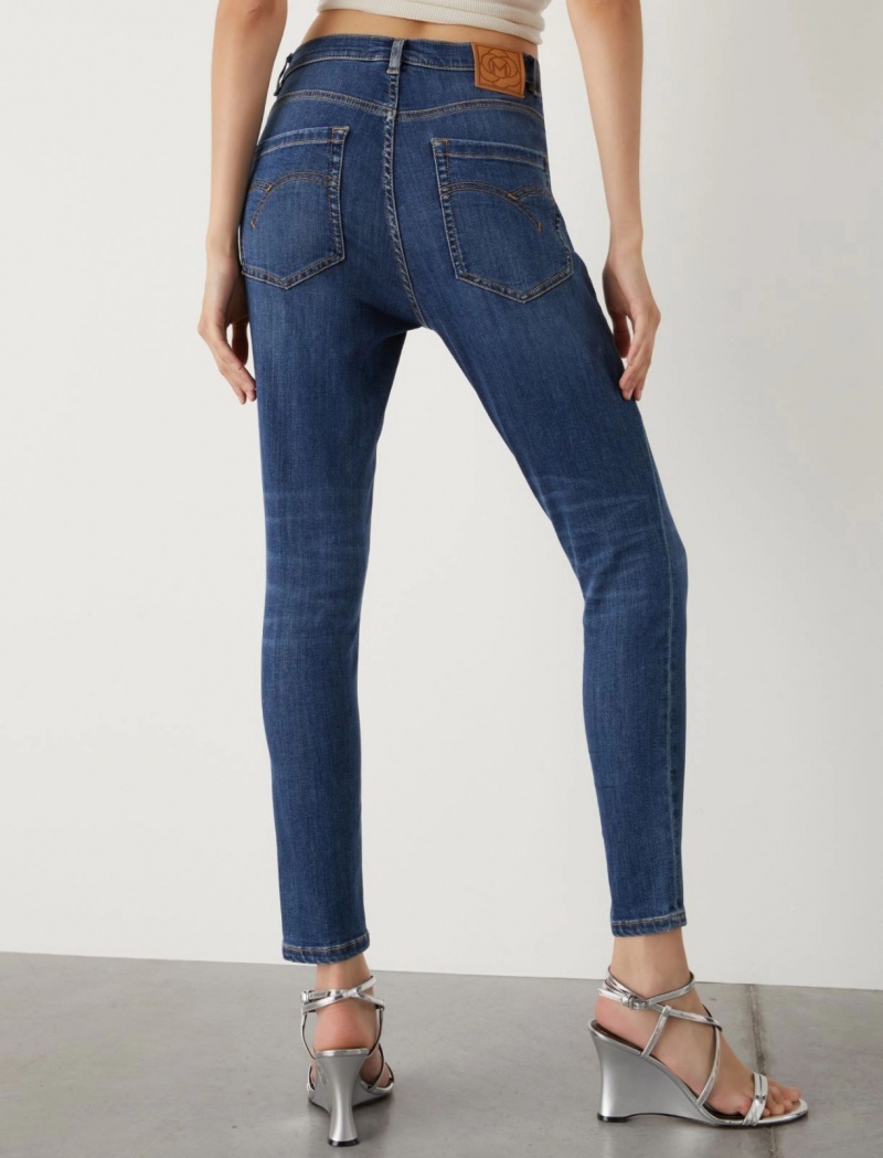 Jeansy Damskie Marella Chudy-Fit Niebieskie | Polska 348029-YEL