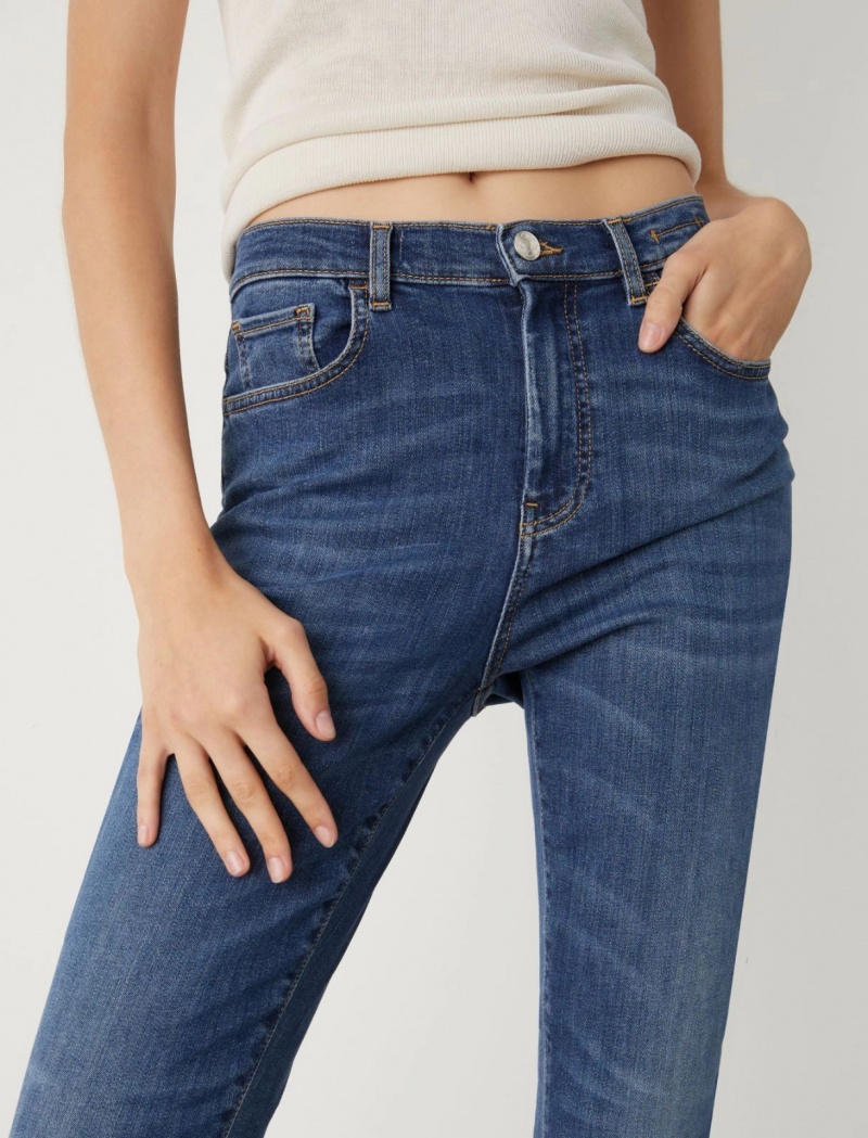 Jeansy Damskie Marella Chudy-Fit Niebieskie | Polska 348029-YEL
