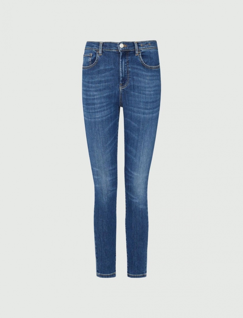 Jeansy Damskie Marella Chudy-Fit Niebieskie | Polska 348029-YEL