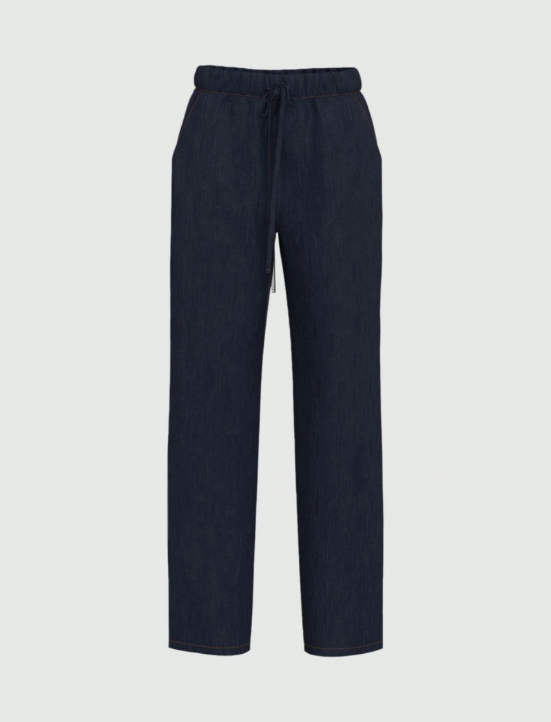 Jeansy Damskie Marella Drawstring Niebieskie | Polska 836927-YNI