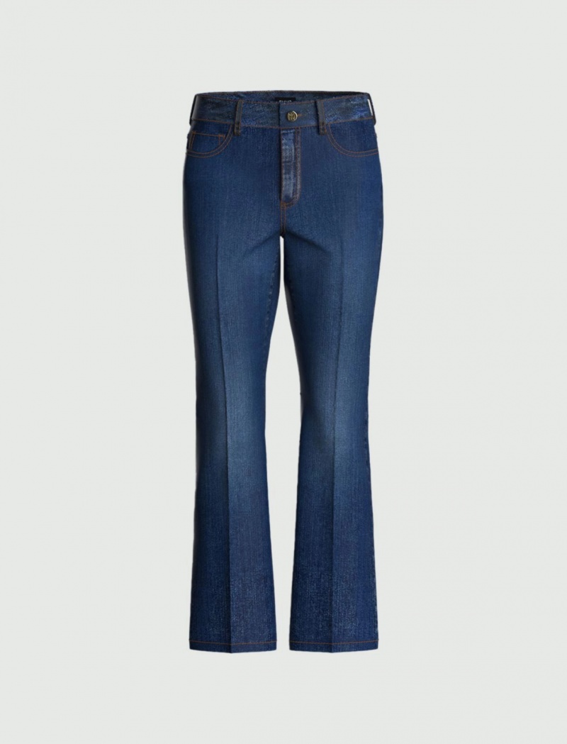 Jeansy Damskie Marella Flared Granatowe | Polska 257104-EPQ