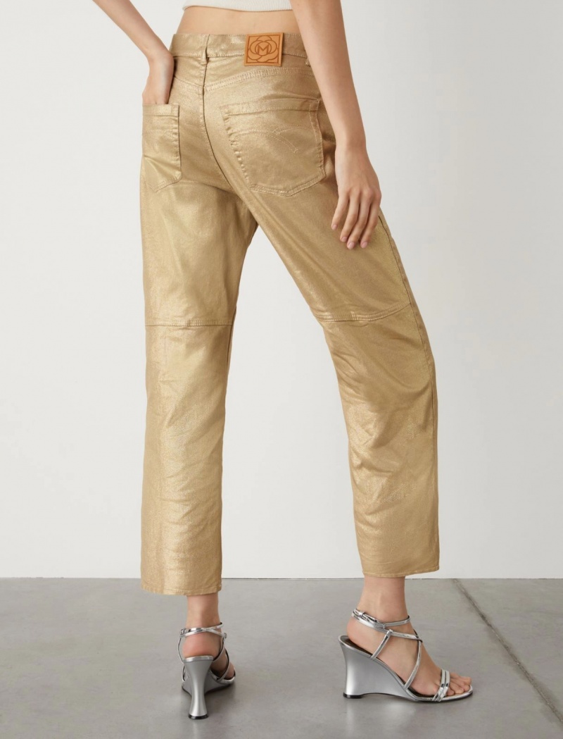 Jeansy Damskie Marella Laminated Brązowe | Polska 513706-FAZ
