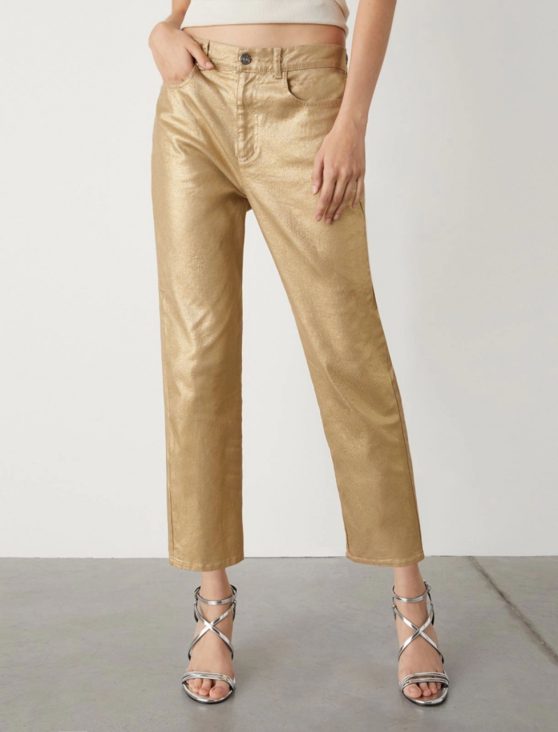 Jeansy Damskie Marella Laminated Brązowe | Polska 513706-FAZ