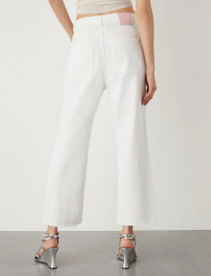 Jeansy Damskie Marella Mom-Fit Białe | Polska 236710-QAU