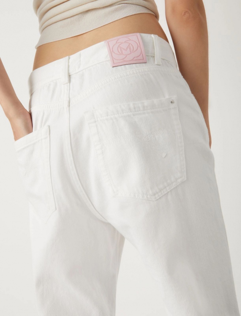 Jeansy Damskie Marella Mom-Fit Białe | Polska 236710-QAU