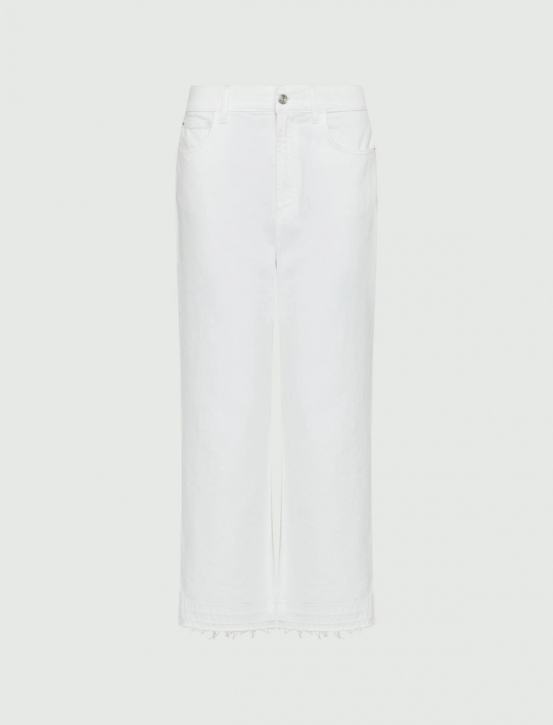 Jeansy Damskie Marella Mom-Fit Białe | Polska 236710-QAU