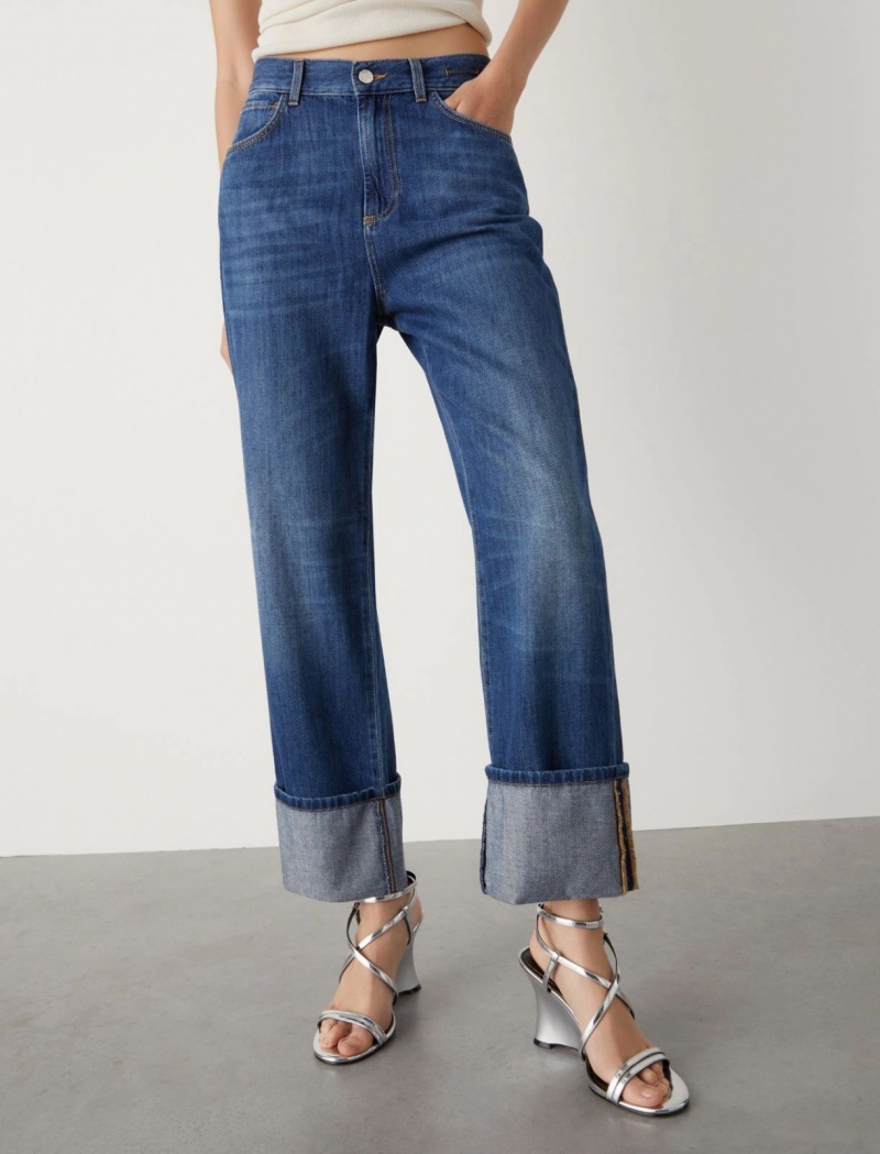 Jeansy Damskie Marella Mom-Fit Niebieskie | Polska 371295-YOV