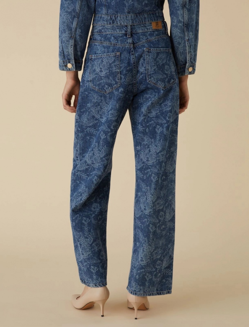 Jeansy Damskie Marella Patterned Niebieskie | Polska 097354-KAS