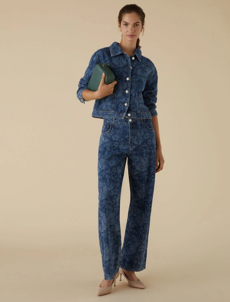 Jeansy Damskie Marella Patterned Niebieskie | Polska 097354-KAS