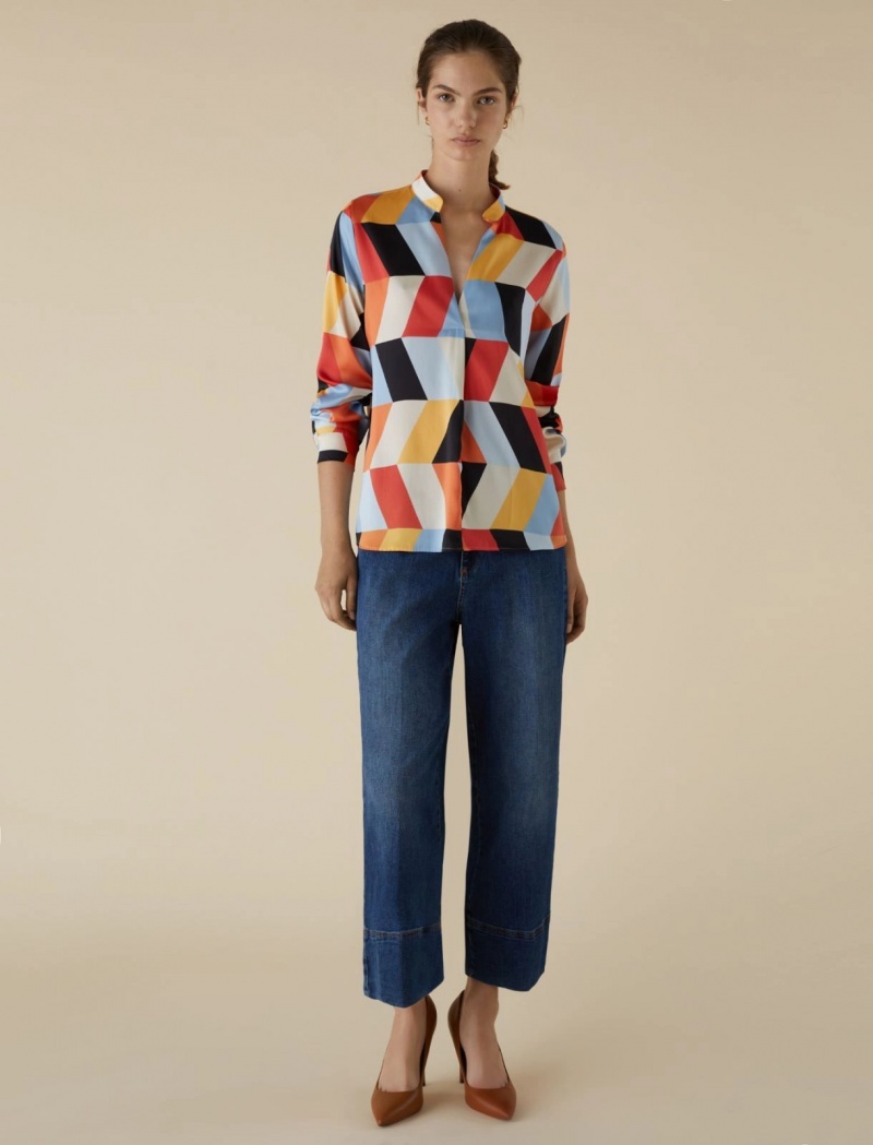 Jeansy Damskie Marella Prosty-Leg Granatowe | Polska 254761-WBG