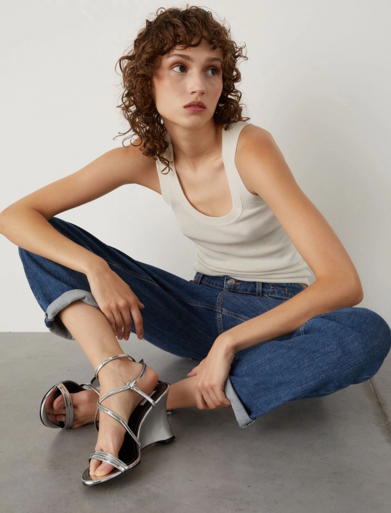 Jeansy Damskie Marella Tomboy Granatowe | Polska 810345-VCA