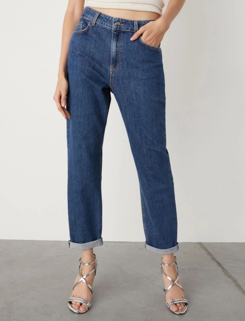 Jeansy Damskie Marella Tomboy Granatowe | Polska 810345-VCA