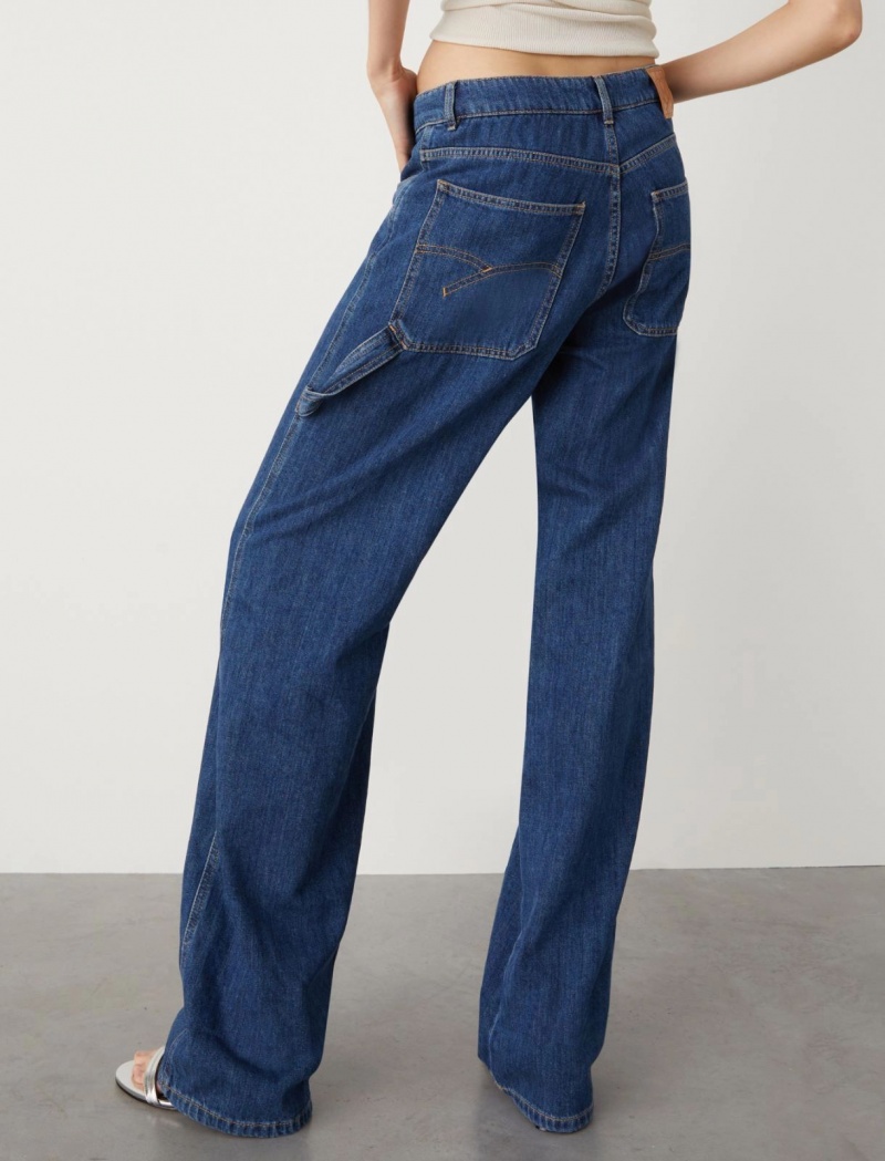 Jeansy Damskie Marella Workwear Niebieskie | Polska 345197-EBL