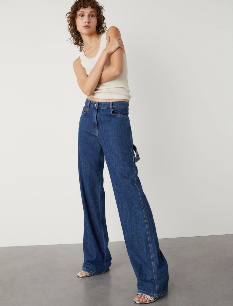 Jeansy Damskie Marella Workwear Niebieskie | Polska 345197-EBL