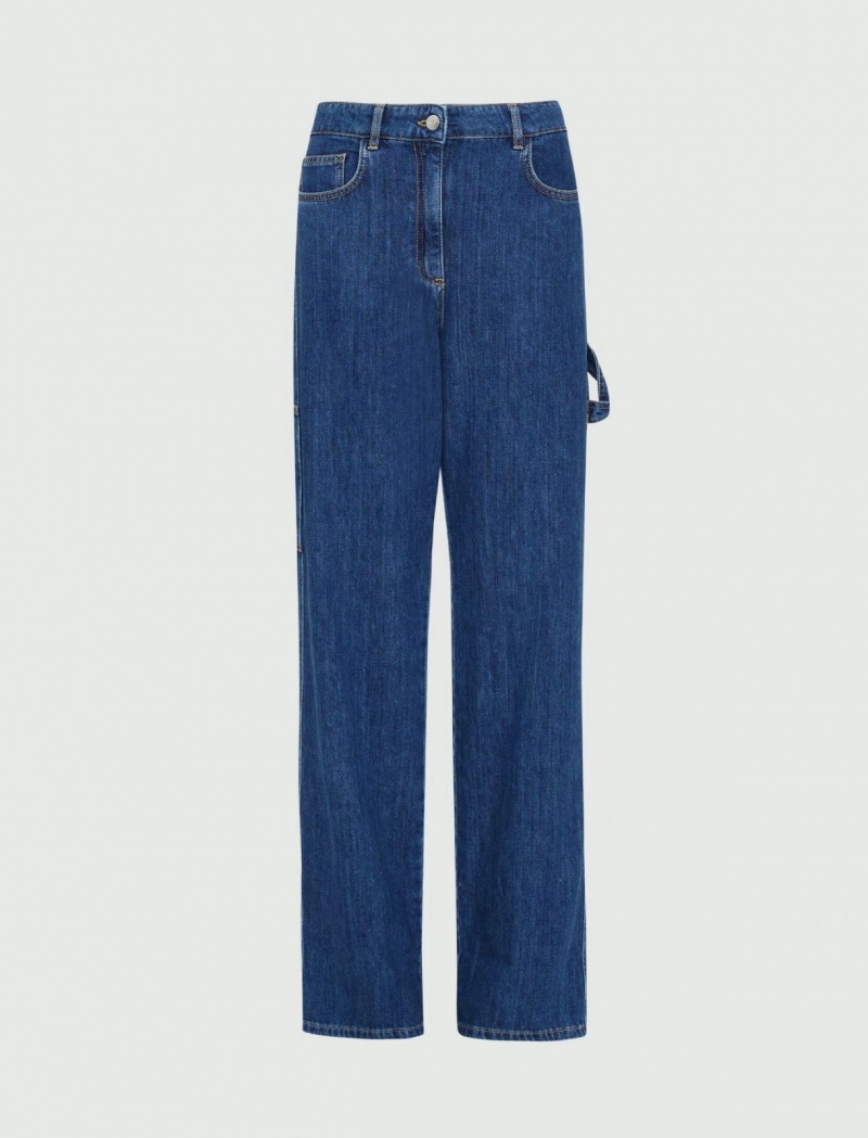 Jeansy Damskie Marella Workwear Niebieskie | Polska 345197-EBL