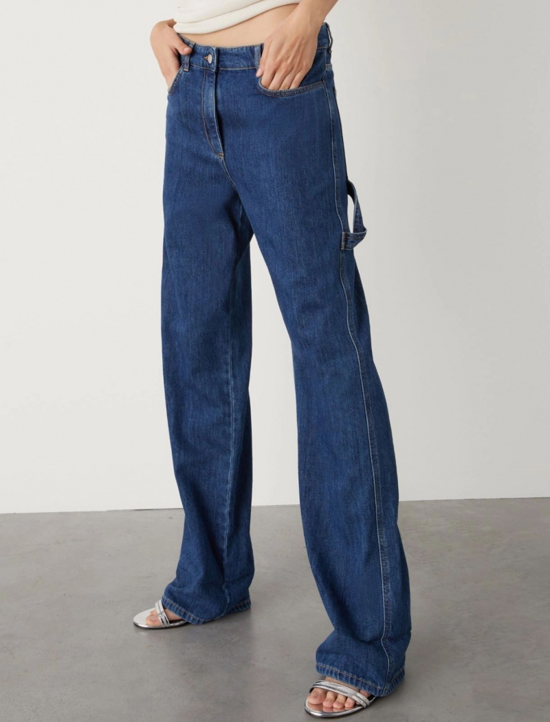 Jeansy Damskie Marella Workwear Niebieskie | Polska 345197-EBL