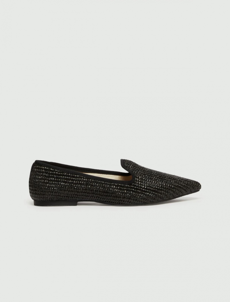 Kapcie Damskie Marella Raffia Czarne | Polska 146859-YMN