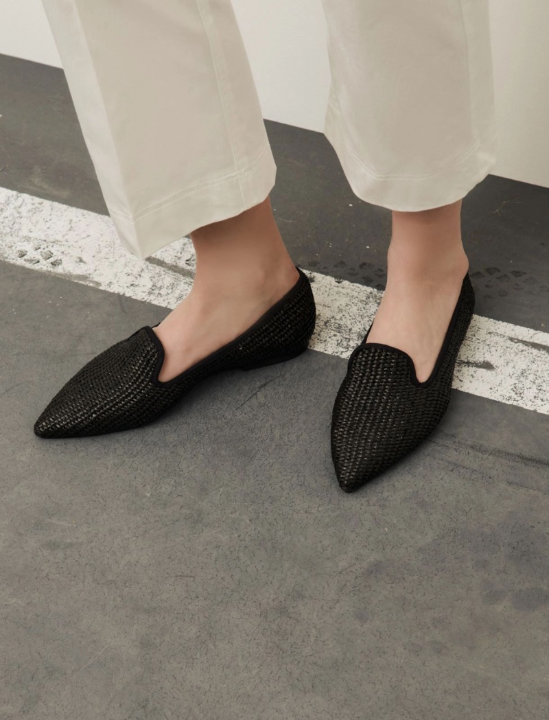 Kapcie Damskie Marella Raffia Czarne | Polska 146859-YMN