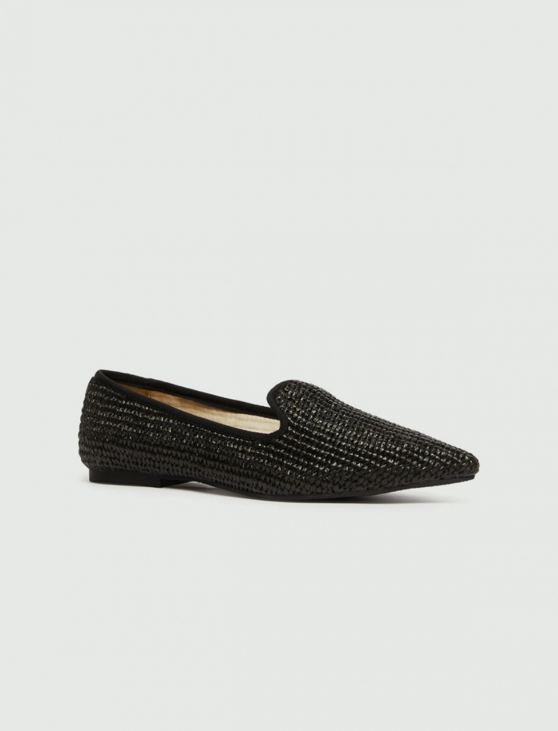 Kapcie Damskie Marella Raffia Czarne | Polska 146859-YMN