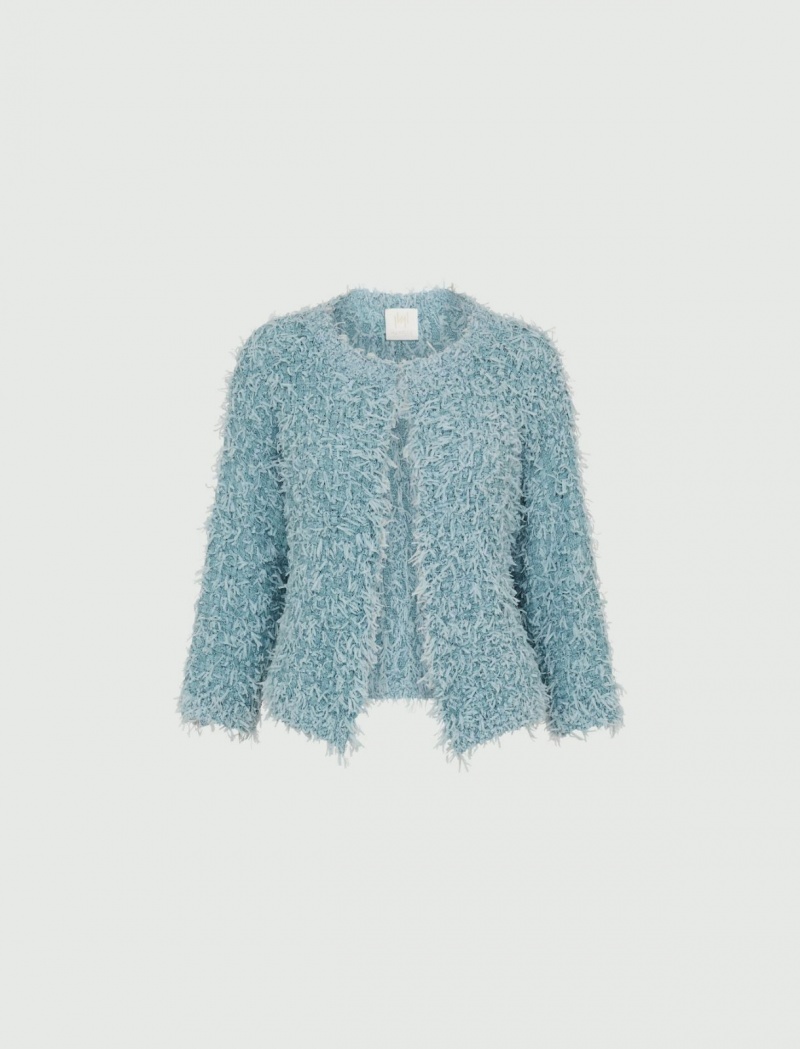 Kardigan Damskie Marella Relaxed-Fit Niebieskie Niebieskie | Polska 835146-QMT