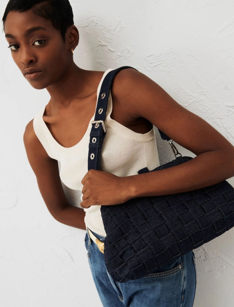 Kopertówki Damskie Marella Denim Granatowe | Polska 863142-HBA