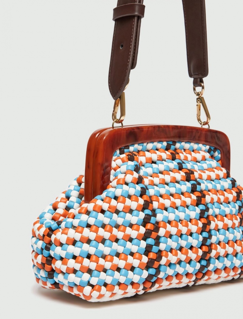 Kopertówki Damskie Marella Woven Brązowe | Polska 140692-CDW