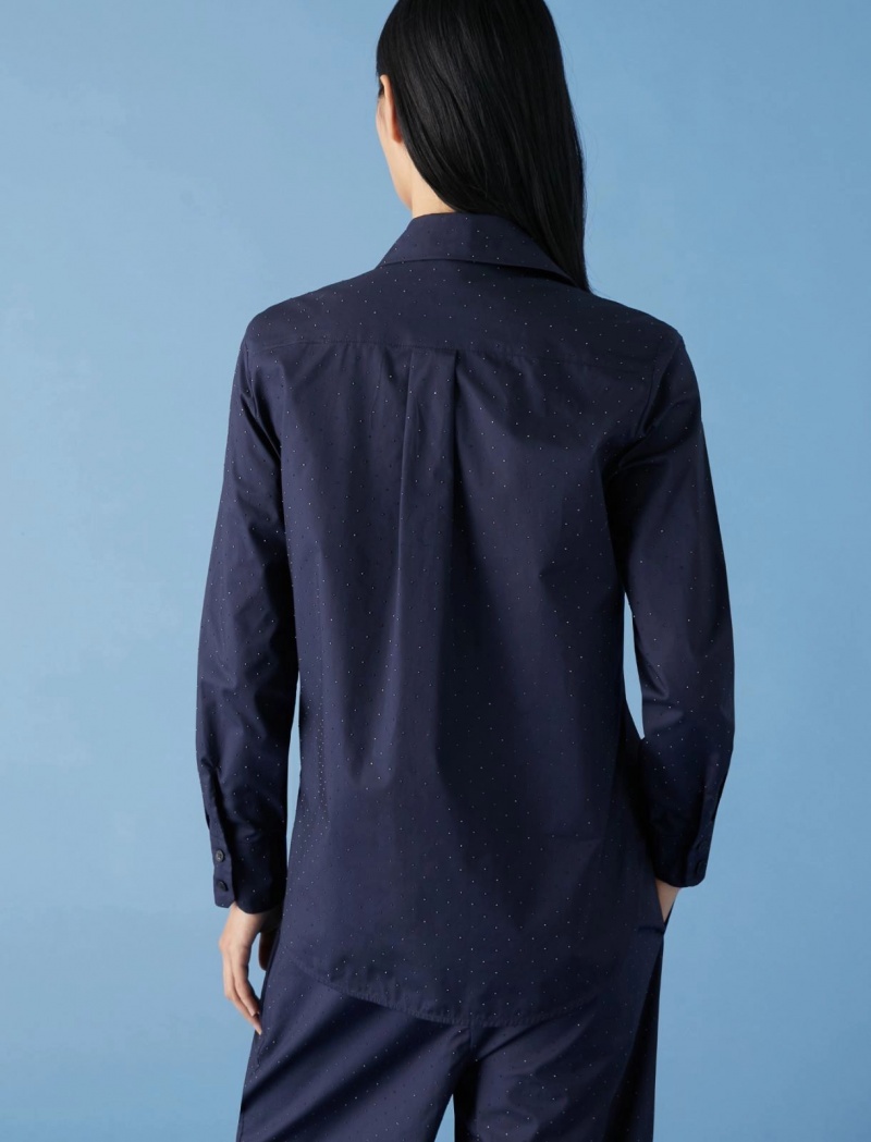 Koszule Damskie Marella Appliqué Niebieskie | Polska 560873-MJQ