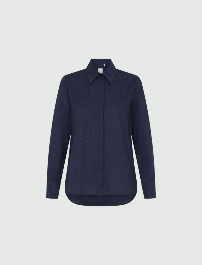 Koszule Damskie Marella Appliqué Niebieskie | Polska 560873-MJQ