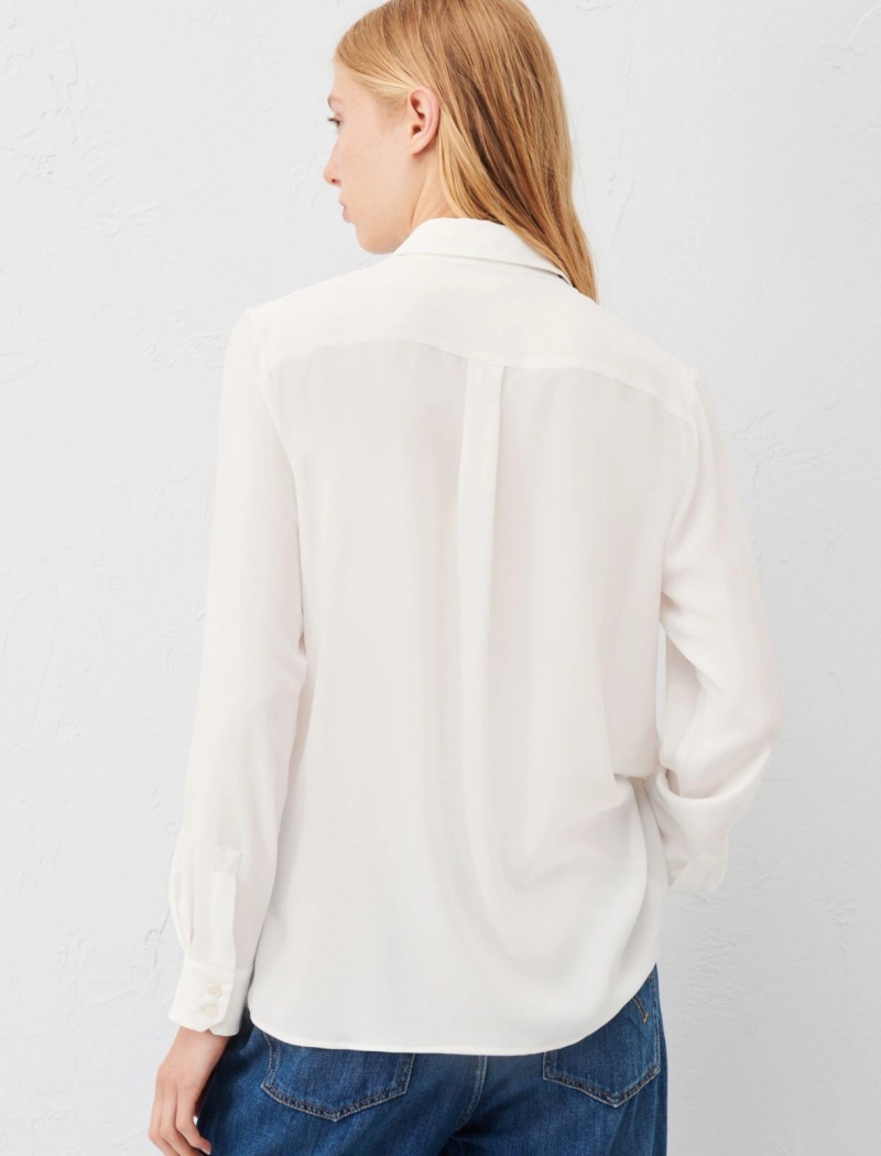 Koszule Damskie Marella Crepe Białe | Polska 913850-OVE