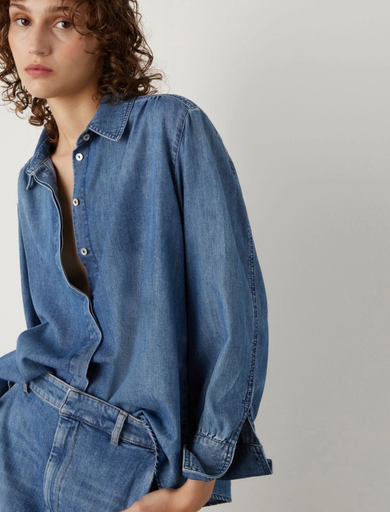 Koszule Damskie Marella Denim Niebieskie | Polska 180972-XTI
