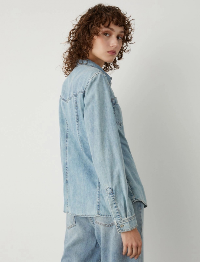 Koszule Damskie Marella Denim Niebieskie | Polska 640915-RCN