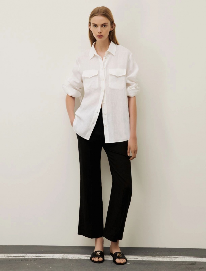 Koszule Damskie Marella Linen Białe | Polska 950317-ABN