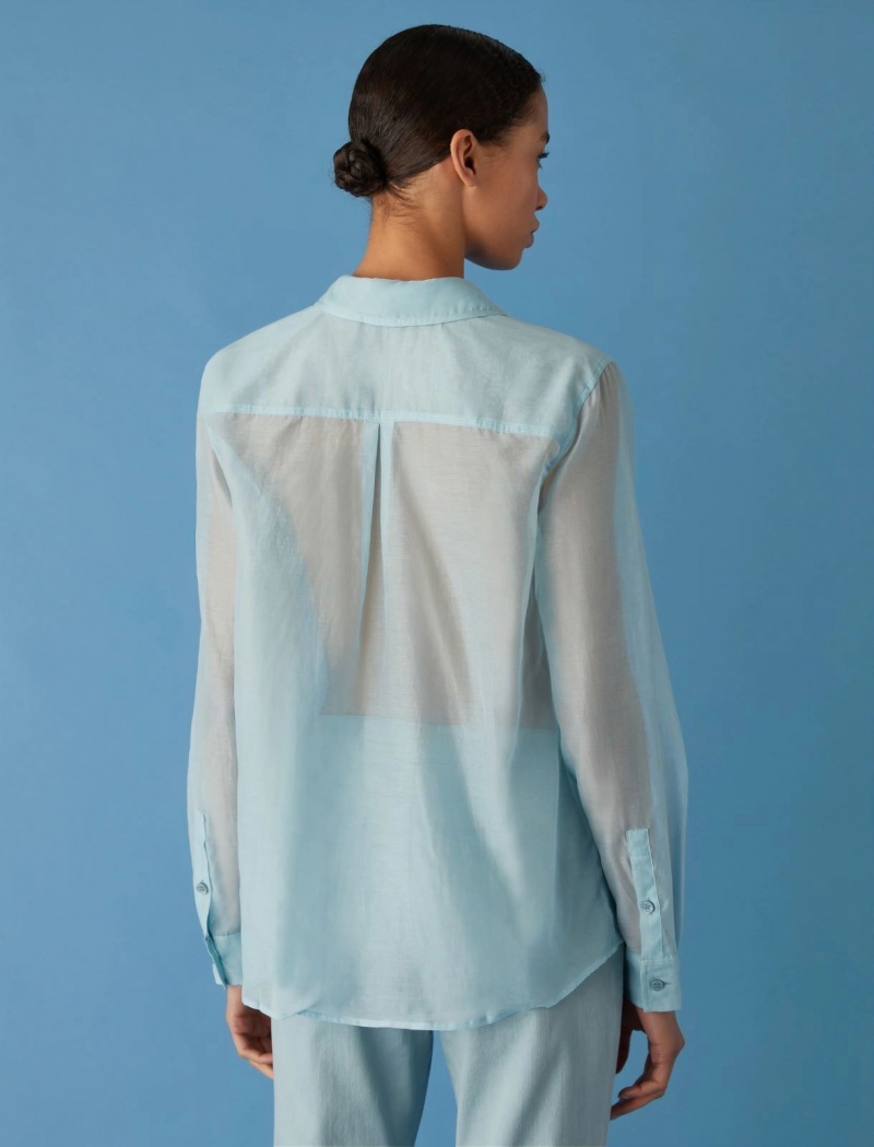 Koszule Damskie Marella Muslin Niebieskie Niebieskie | Polska 371265-EAL