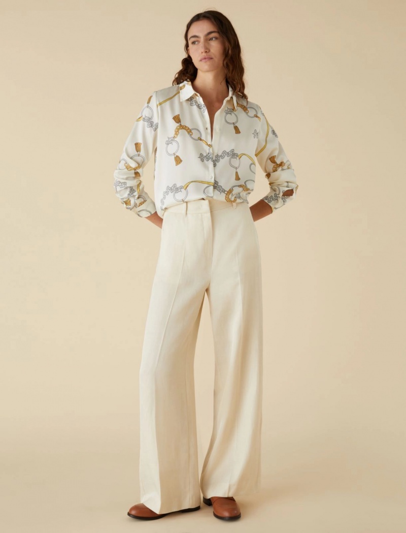 Koszule Damskie Marella Patterned Białe | Polska 296137-XCJ