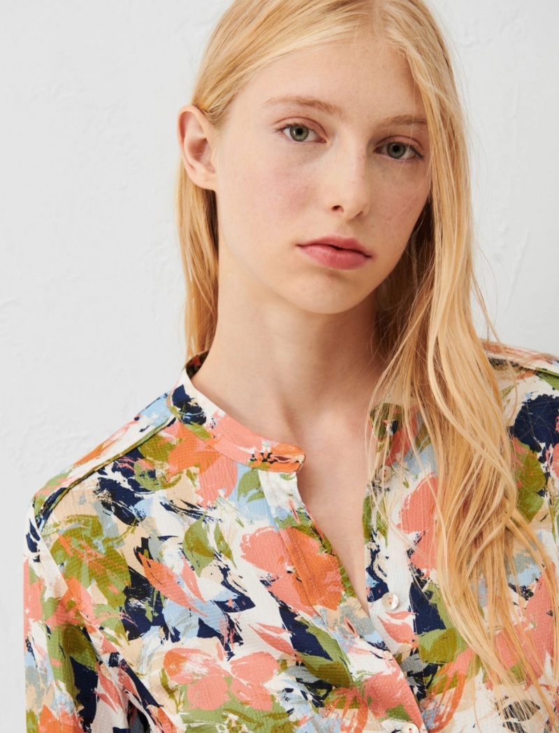 Koszule Damskie Marella Patterned Białe | Polska 930714-WHK