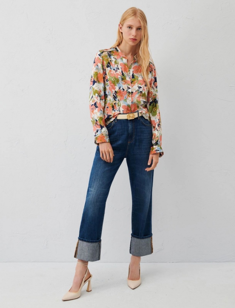 Koszule Damskie Marella Patterned Białe | Polska 930714-WHK