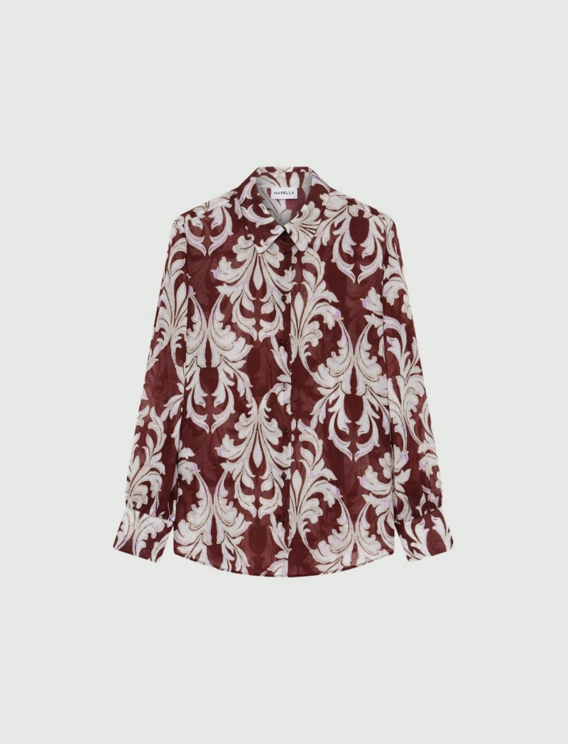 Koszule Damskie Marella Patterned Bordowe | Polska 379586-CSV