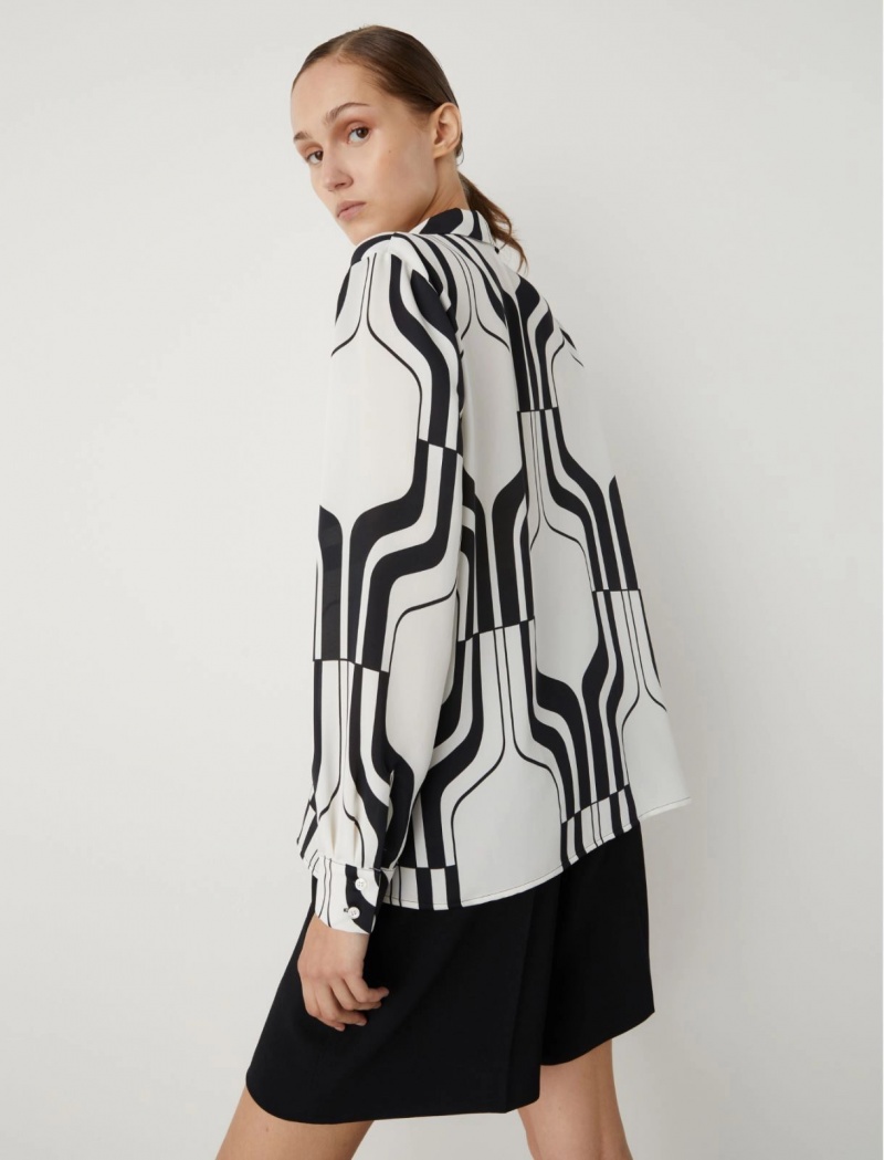 Koszule Damskie Marella Patterned Czarne | Polska 215698-EAH