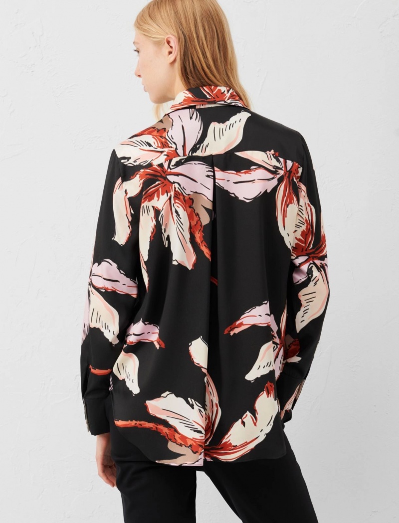 Koszule Damskie Marella Patterned Czarne | Polska 437206-ZTC
