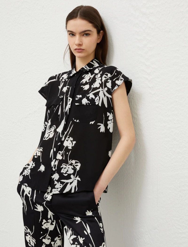 Koszule Damskie Marella Patterned Czarne | Polska 901768-GDB