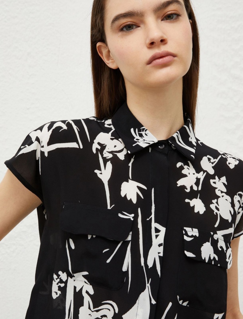 Koszule Damskie Marella Patterned Czarne | Polska 901768-GDB