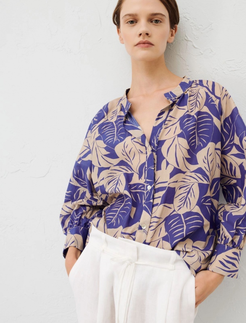 Koszule Damskie Marella Patterned Fioletowe | Polska 154706-RUD