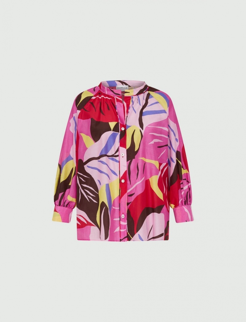 Koszule Damskie Marella Patterned Fuksja | Polska 210456-PZQ