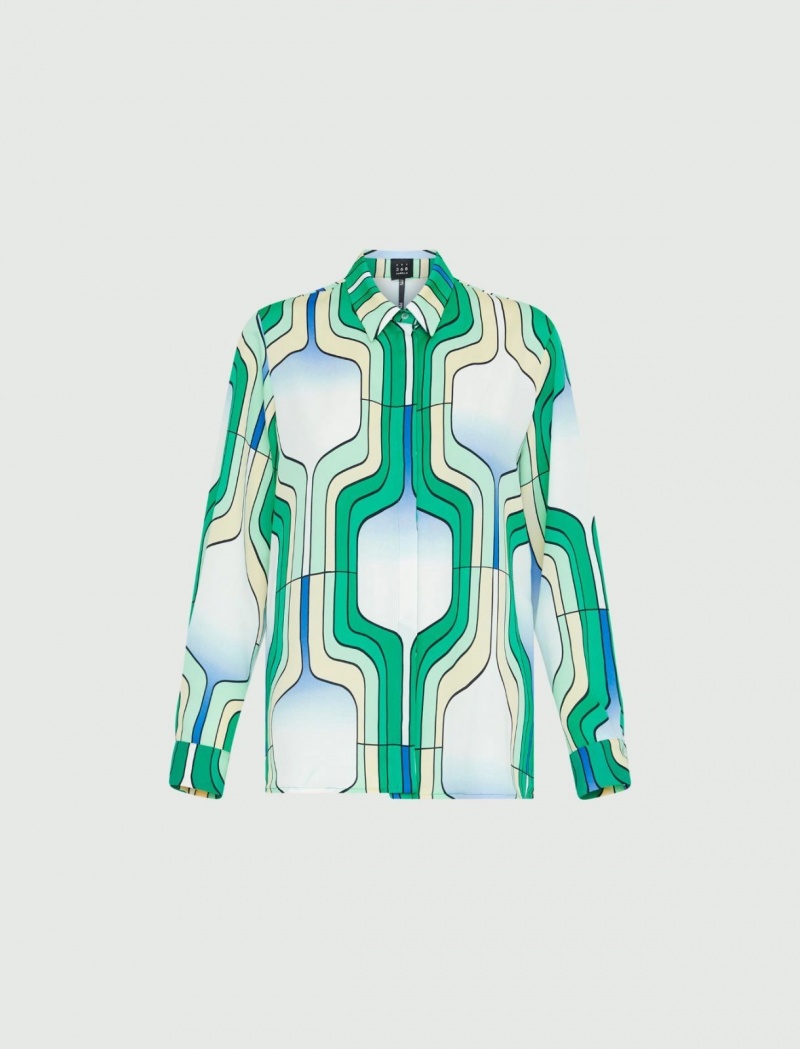 Koszule Damskie Marella Patterned Głęboka Zielone | Polska 019278-VAG