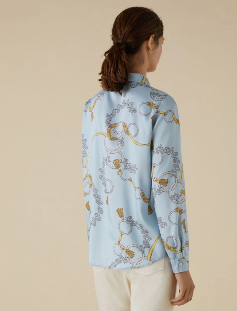 Koszule Damskie Marella Patterned Głęboka Niebieskie | Polska 572603-CNE